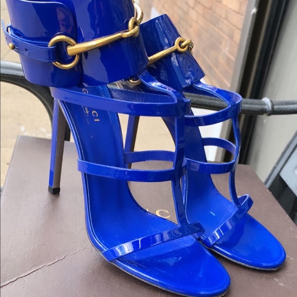 Authentic Gucci Royal Blue Ursula high heel Sandal - Picture 3 of 3